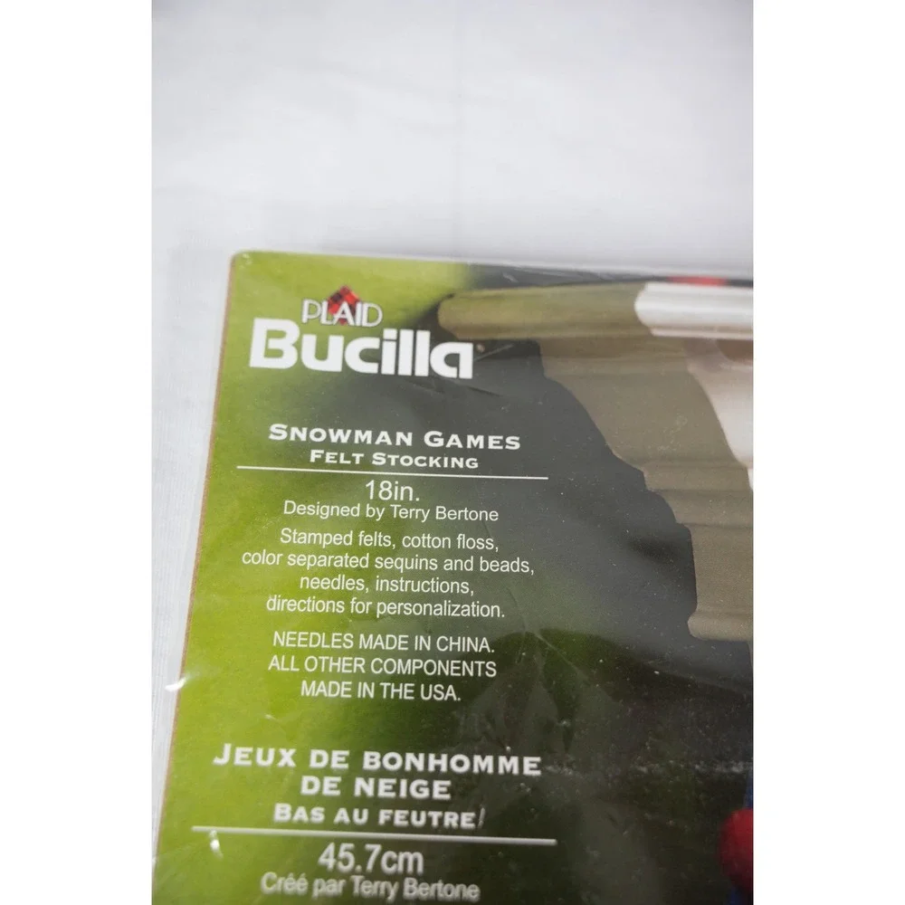 Bucilla Snowman Games Felt Stocking Kit 18in Blue‎ White NEW 86301 Christmas